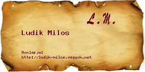 Ludik Milos névjegykártya